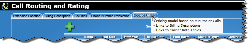 Pooled Billing Tab Overview