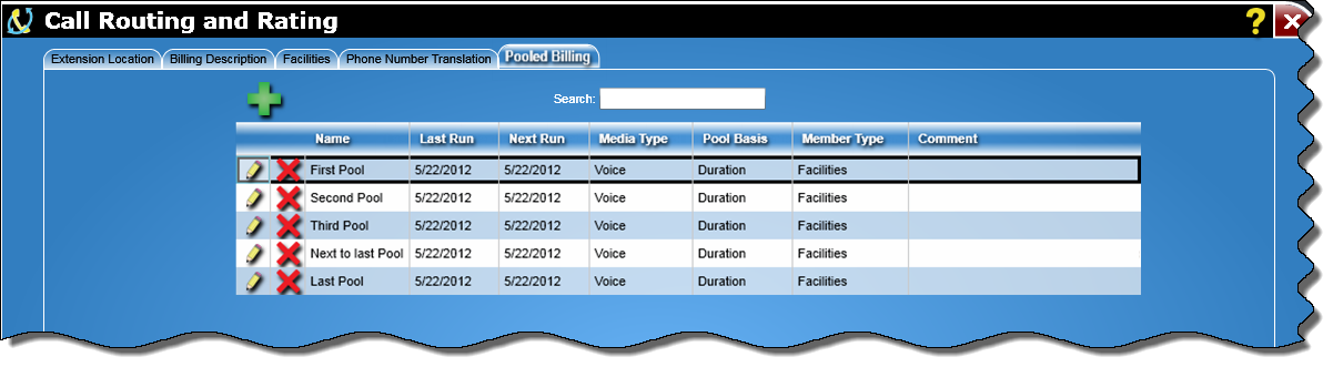 Pooled Billing Tab Overview